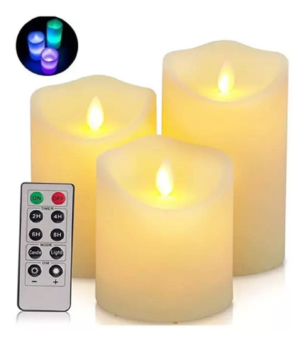 Pack Velas Led Colores Farol Led Control Remoto Velas Led 