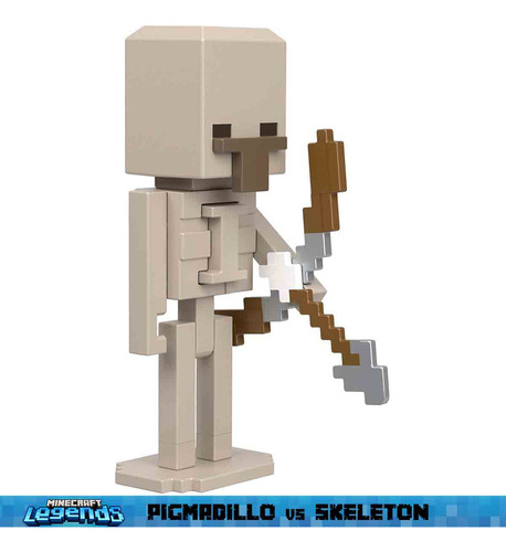 Minecraft Bonecos Pigmadillo Vs Esqueleto Legends - Mattel