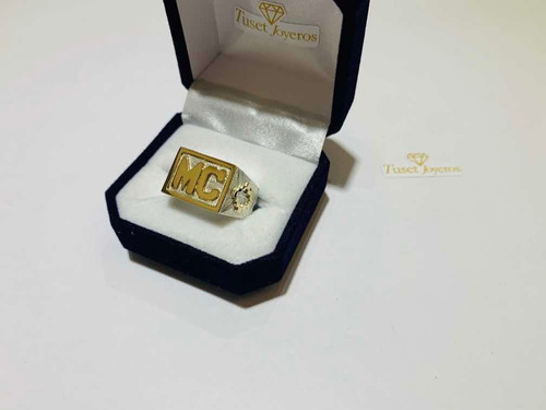 Anillo Sello Hombre Con Cruz Pampa. Plata Y Oro 10k. Tuset.