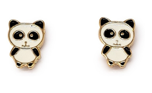 Aros Panda Enchapado Oro 18k