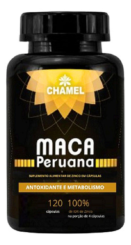 Maca Peruana Premium 100% Pura Com 120 Cápsulas Chamel