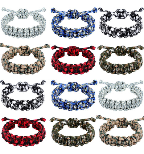 24 Pulseras De Paracord Ajustables Brazaletes De Amistad Pul
