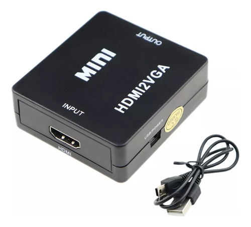 Convertidor Adaptador Mini Hdmi A Vga Full Hd 1080