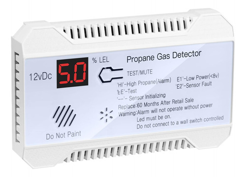 Rv Propane Gas Detector, 85db Loud Alarm Dc 12v, Mini C...