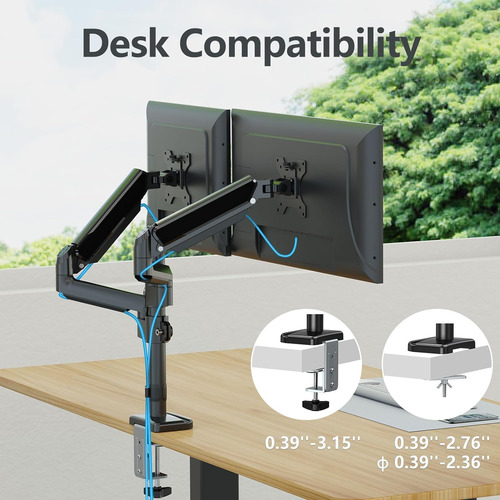 Ergofocus Soporte De Monitor Doble Para Pantalla De Computad