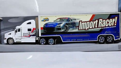 Jada Toys Escala 1/32 Import Racer Peterbilt 386 Transporter Blanco (Usado)