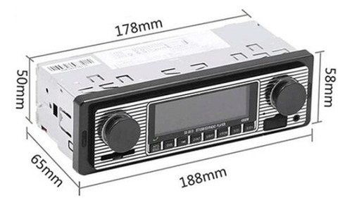 1din Retro Vintage Coche Estéreo Con Bluetooth Aux Usb Fm