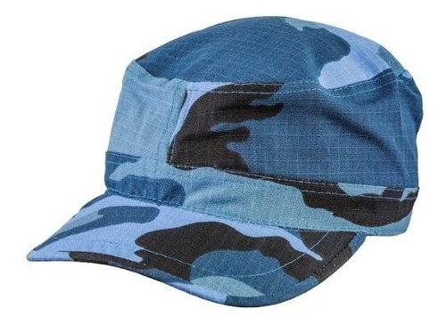 Gorro Kepi Visera Casquete Ripstop Camuflado Urbano Azul