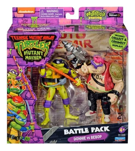 Tortuga Ninja Playmates Battle Pack Donnie Vs Bebop
