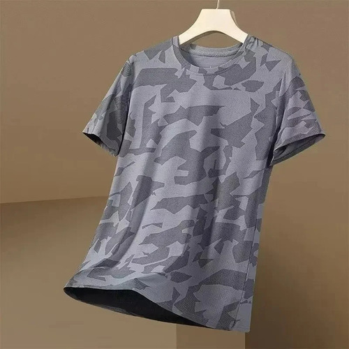 Camiseta Deportiva De Verano Con Camuflaje De Manga Corta Pa