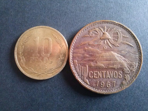 Moneda México 20 Centavos Cobre 1967 (c34)