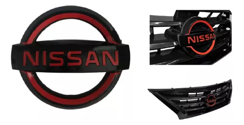 Emblema Parrilla Negro C/rojo Nissan Versa 2018