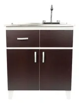 Comprar Fregadero Con Tarja Cocina Gabinete De Lamina 80cm Chocolate Chocolate Tarja Derecha