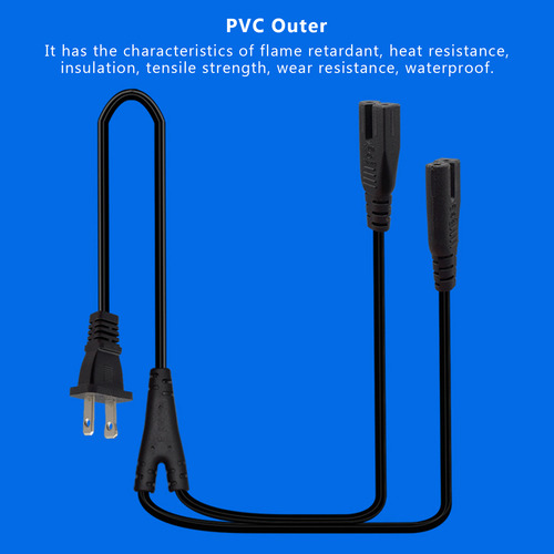 Cable De Alimentación Con Divisor En Y Polarizado Dual Iec32