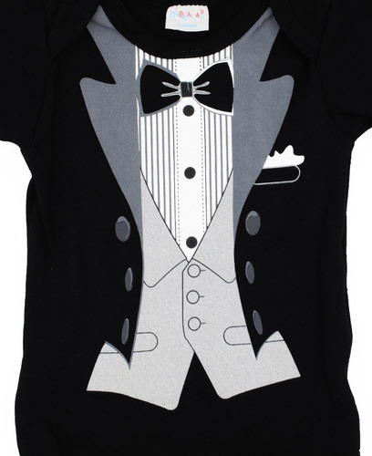 Imagen 4 de 9 de Pañalero Bebe Ropa Batman Capa Musculos Smoking Set 3 Pzs