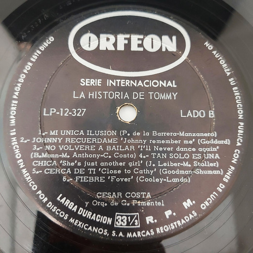 Cesar Costa - La Historia De Tommy Lp