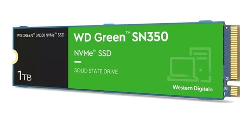 Imagen 2 de 2 de Disco sólido interno Western Digital WD Green SN350 WDS100T3G0C 1TB verde