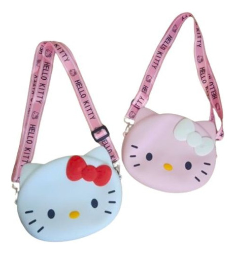 Cartera Hello Kitty Silicona Kawaii Sanrio Bandolera Grande