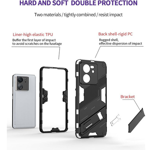 Funda Punk Uso Rudo Carcasa Para Xiaomi 13t/13t Pro+mica Negro Xiaomi 13t/13t Pro/redmi K60 Ultra