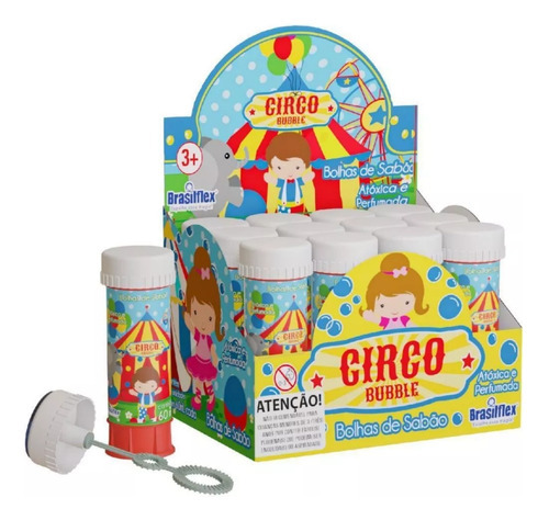 Bolinha Sabão Circo 24u Lembrancinha Festa Circo Infantil Cor Colorido