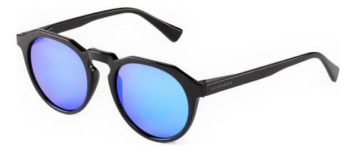 Anteojos de sol Hawkers Lifestyle Warwick One size, diseño Diamond Black Clear Blue con marco de nailon tr90 color negro, lente azul turquesa de copoliéster tr18 espejada, varilla negra de nailon tr90