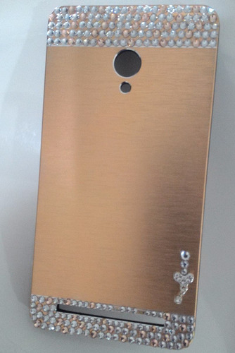 Capinha Dourada Luxo Strass & Cristal Case Celular Zenfone