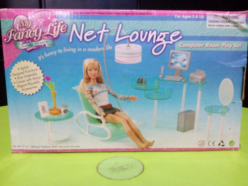 Set Barbie Gloria Salon Con Oficina Net Lounge