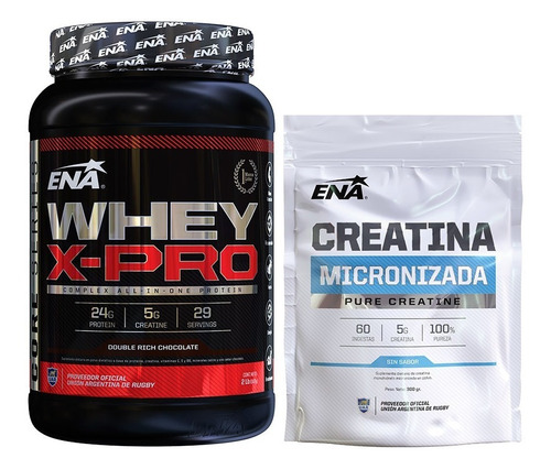 Combo Crecimiento Proteina Whey X Pro Ena 1kg + Creatina 300