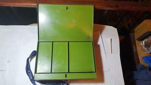 Caja De Seguridad Antigua (ver Descripcion) Verde (Usado)