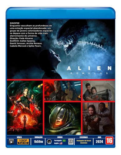 Blu-ray Filme Alien Romulus - 2024 - Dublado E Legendado
