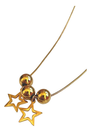 Collar Estrellas Casual Dorado Enchape Oro 18k Moda