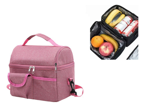 Bolsa De Comida Aislante Unisex De Doble Compartimento,