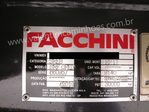 Imagem 2 de 14 de Facchini Bau Reto Vanderleia 28 Pallets - 2019