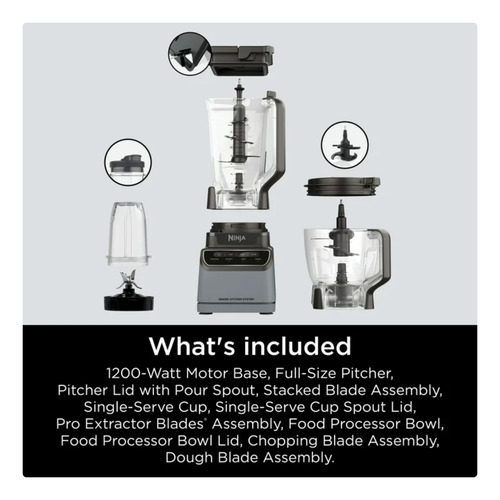 Ninja Grand Kitchen System 1200 Ks500 Licuadora Steam Gray