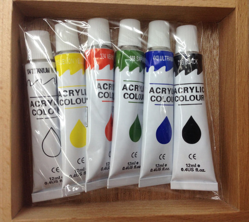 Set De Pintura Acrilica Sapiens C Caja Paleta Y Pinceles C07
