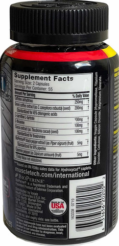 Imagen 2 de 2 de Muscletech Hydroxycut Hardcore Elite (110 Capsulas)