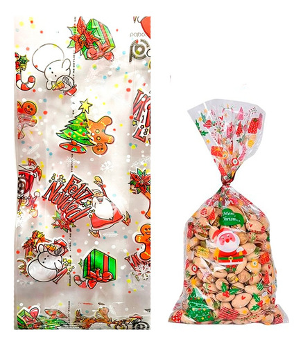 Bolsas Para Dulces Navidad Aguinaldos 100 Piezas