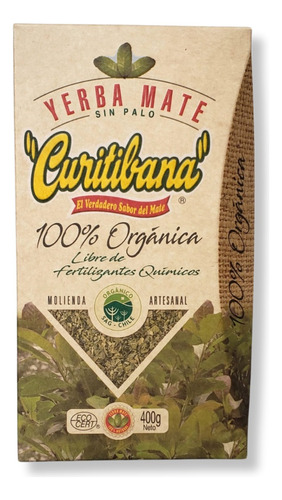 Yerba Mate Curitibana Organica Sin Palo 400 Grs