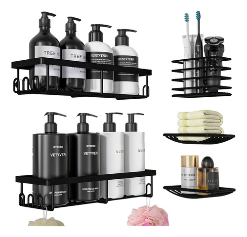 Organizador De Ducha Baño Adhesivas Acero Inoxidable Set X5