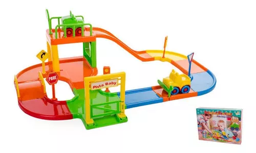 Pista De Carrinhos Infantil Pista Baby Animal + 6 Carrinhos