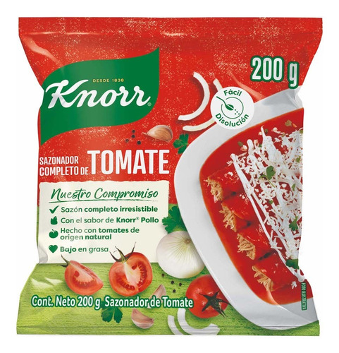 4 Pack Sazonador De Tomate En Polvo Knorr 200 Grs