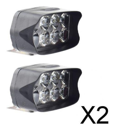 2 Moto Impermeable 6500k 8 Leds Faros Auxiliares Duales Luz