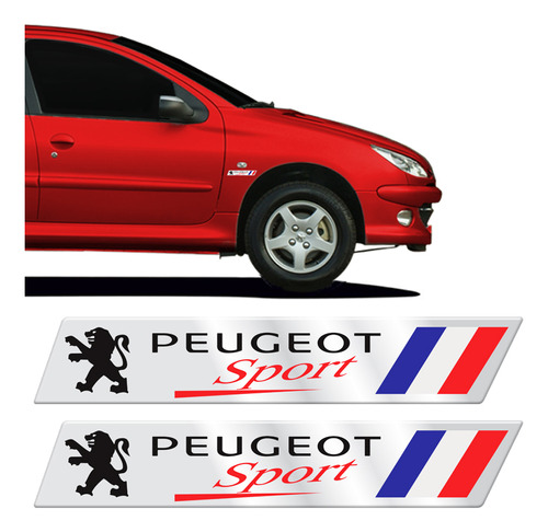 Adesivos Peugeot 206 Sport Emblema Lateral Cromado Resinado