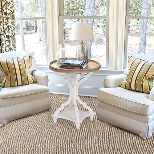 Wnutrees Farmhouse Round Accent End Table, Rustic Side Ta