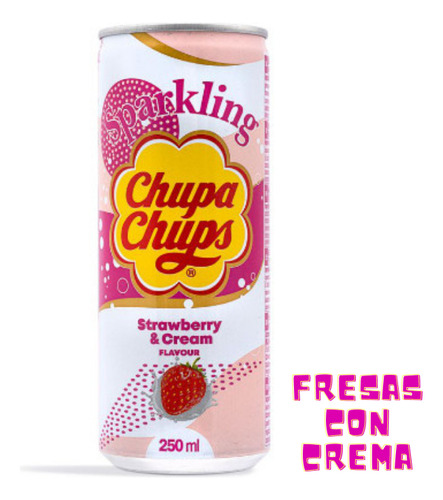 Chupa Chups Soda Sabor A Fresa Y Crema 6 Latas Six Pack