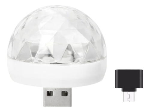 Luz Led Bola Rgb Mini Esfera Adaptador Micro Usb Celular