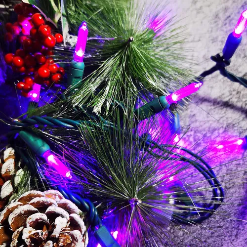 Cadena De Luces De Navidad 50 Luces Led Moradas De Grado Com