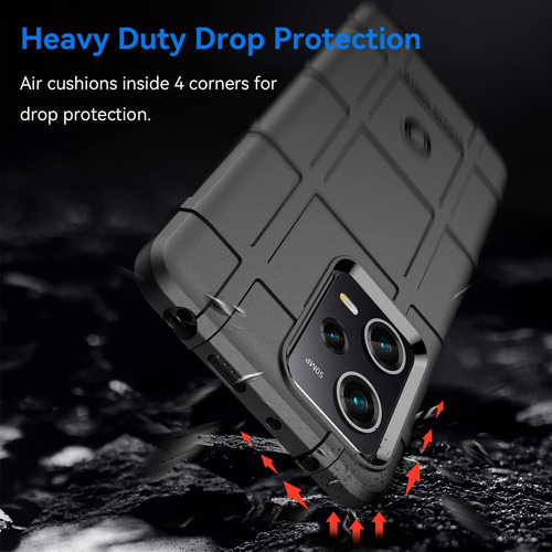 Funda Delgada Para Poco X5 Pro/redmi Note 12 Pro 5g Rugged Shield Con Protección De Cámara Y A Prueba De Golpes De Grado Militar