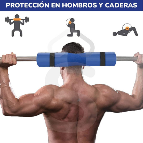 Almohadilla De Levantamiento De Pesas Con Barra, Almohadilla Protectora Para El Cuello En Cuclillas Del Hombro Con Sus Correas De Sujeción, Cómoda Almohadilla De Esponja De Espuma (azul