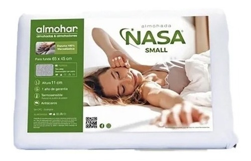 Imagen 2 de 6 de Almohada Viscoelastica Inteligente Nasa 65x45 Funda Lavable